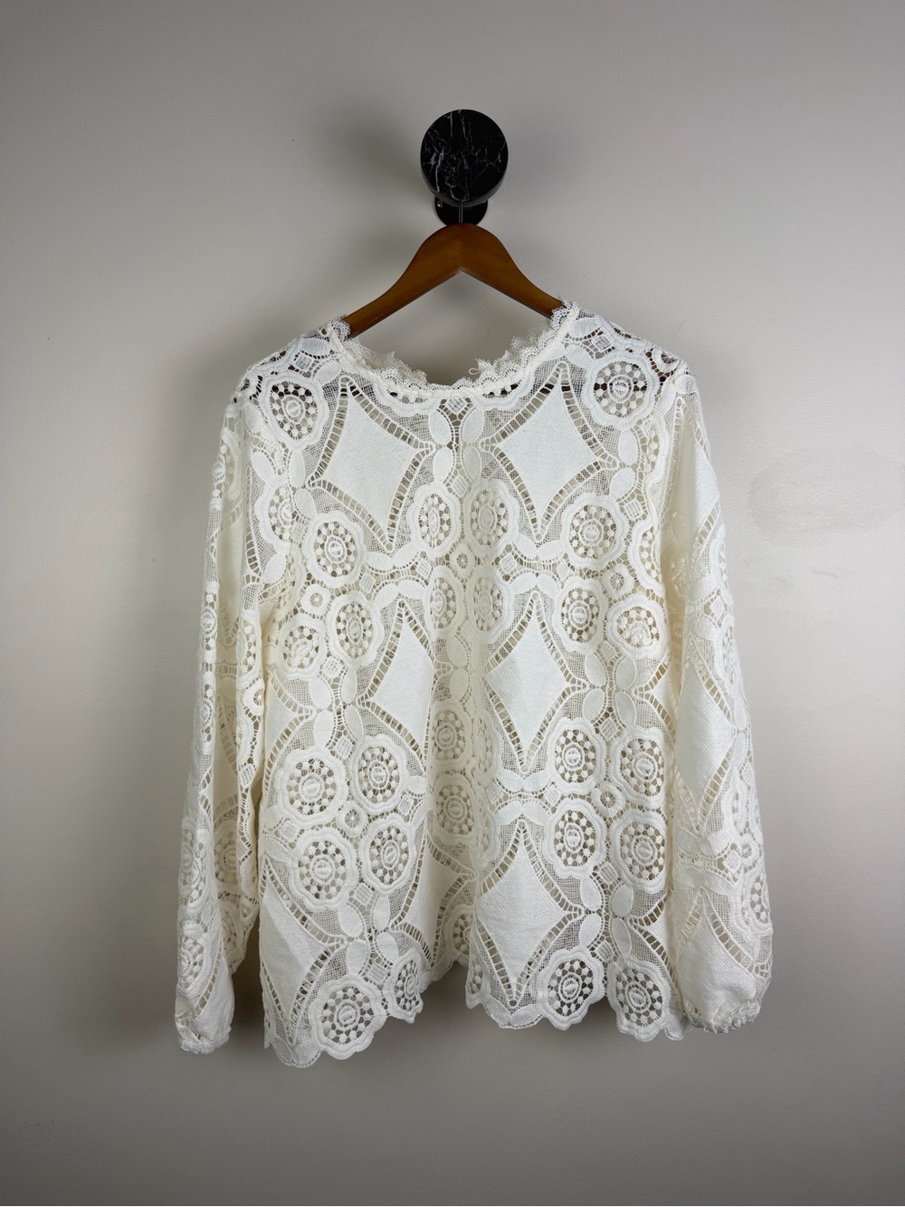 Penningtons Cream Crochet Lace Blouse